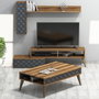 Hanah Home Conjunto de muebles de salón Planet - Walnut, Chalcedony
